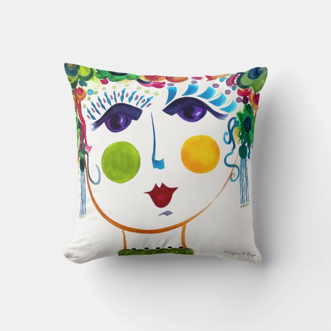 Cojín Decorativo Otoño - Chica gitano de jardín Algodón Pillow (Anverso)