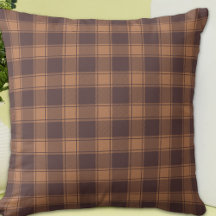 Cojín decorativo Otoño de Brown Gingham