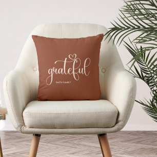Cojín Decorativo Otoño de Brown personalizado y agradecido