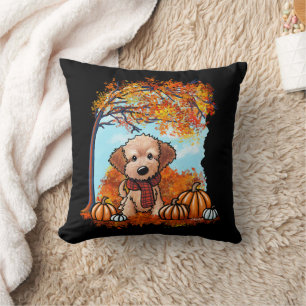 Cojín Decorativo Otoño de KiniArt Goldendoodle