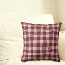 Cojín decorativo otoño de Maroon Gingham Fall