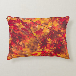 Cojín Decorativo Otoño deja rojo y Naranja