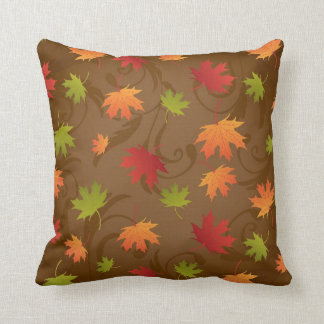 Cojín Decorativo Otoño, el color otoño deja en el fondo marrón