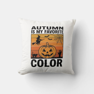 Cojín Decorativo Otoño Es Mi Color Favorito Halloween Calabaza Desi