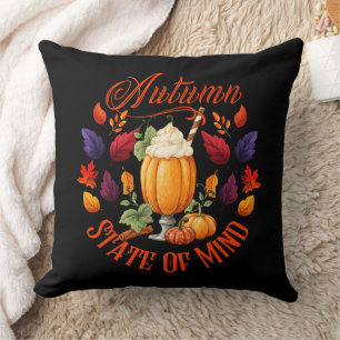 Cojín Decorativo Otoño Estado De La Mente Negro