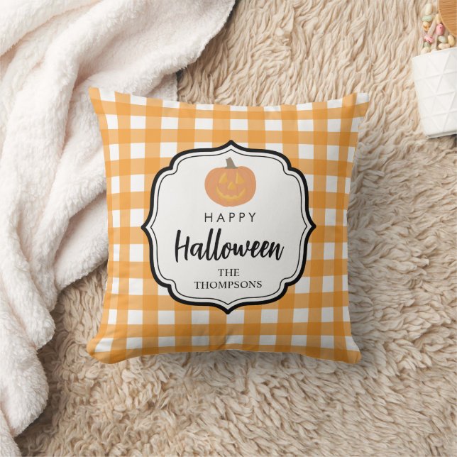 Cojín Decorativo Otoño Naranja Tapar Calabaza Halloween (Manta)