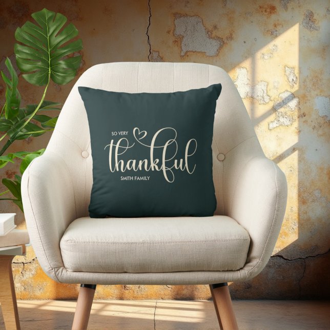 Cojín Decorativo Otoño Verde Profundo Personalizado Agradecido (Subido por el creador)