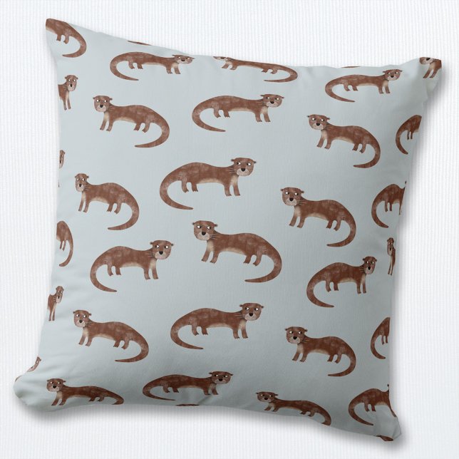 Cojín Decorativo Otter (Cute otter pattern throw pillow)