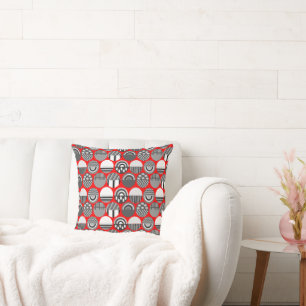 Cojín Decorativo Ovalos con patrones grises