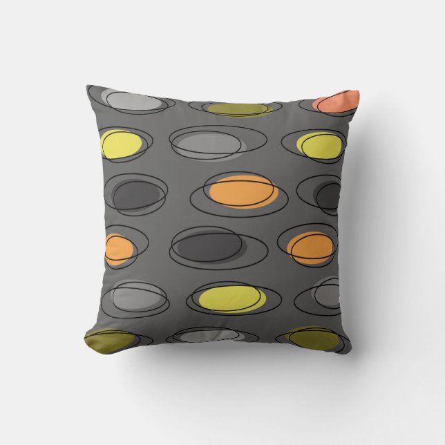 Cojín Decorativo Ovalos modernos de mediados del siglo XX Scribbles (Anverso)