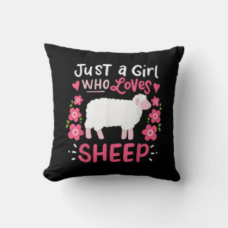 Cojín Decorativo Oveja rosa | Sólo Un Chica que ama el regalo de ov