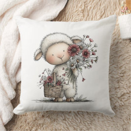 Cojín Decorativo Ovejas Acuarela Lindo Caprichoso
