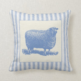 Cojín Decorativo Ovejas azules y blancas con hacer tictac