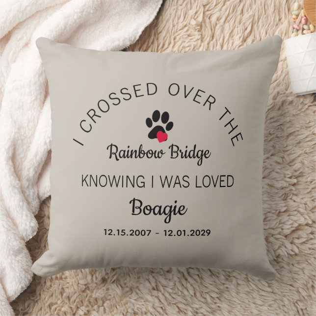 Cojín Decorativo Over The Rainbow Bridge Photo Pet Memorial Beige (Manta)