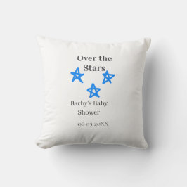 Cojín Decorativo Over the Stars blue gray baby shower name date ele