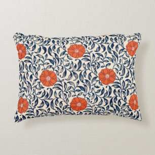 Cojín Decorativo Owen Jones Rojo Naranja Negro Patrón Floral Vintag