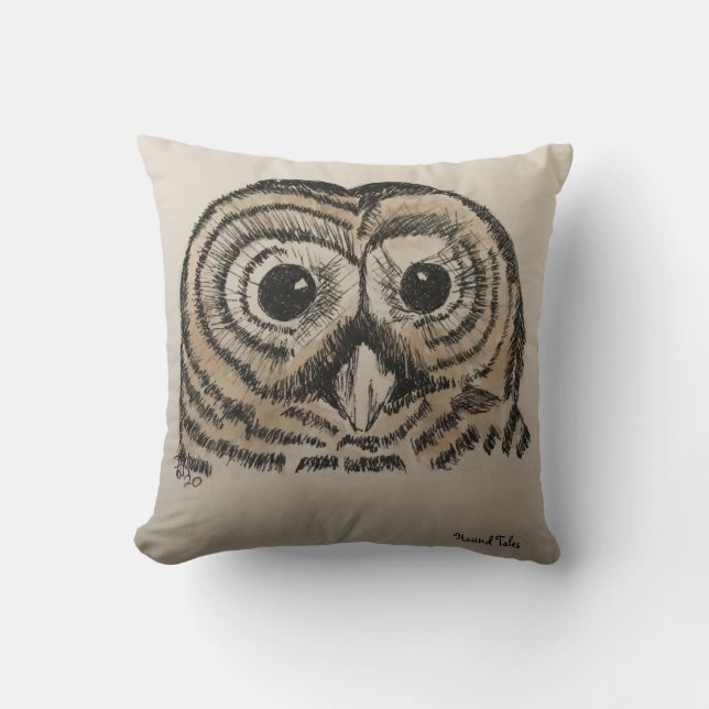 Cojín Decorativo Owl Pillow, de dos lados, 100% Algodón, Original (Anverso)