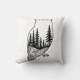 Cojín Decorativo Owl Silhouette with Forest Scene