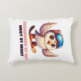 Cojín Decorativo Owl Snowboard Snowboarder Winter Adventure
