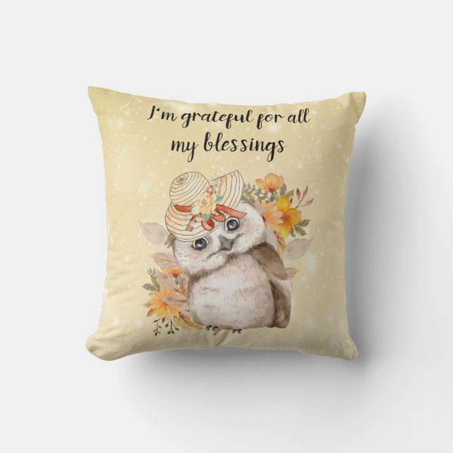 Cojín Decorativo owl Thanksgiving Decor Fall Farmhouse  (Anverso)