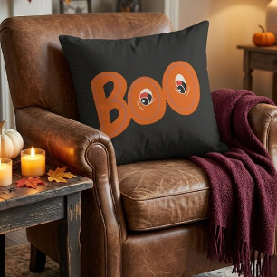 Cojín Decorativo Oye Boo ¿Te Asusté Demasiado Tipografía Dibujo Art