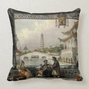 Cojín Decorativo Pabellón y jardines de un mandarín cerca de Pek