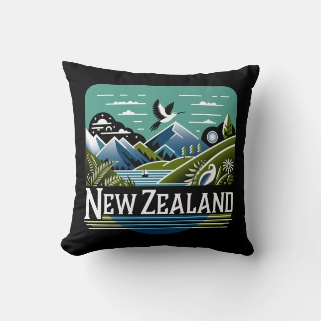 Cojín Decorativo Pacífico Sur de Nueva Zelanda (Anverso)