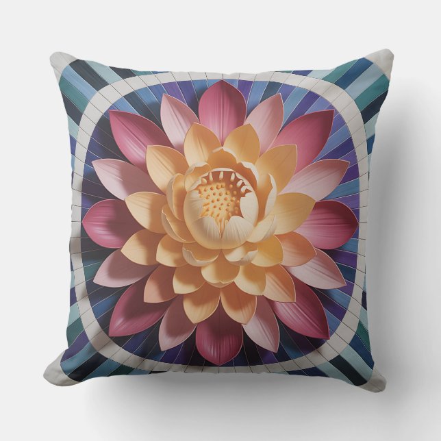 Cojín Decorativo Padma Radiance Mosaic 3D Batik Motif (Anverso)