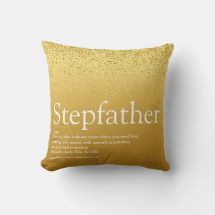 Cojín Decorativo Padrastro, Definición de Padrastro con Brillo Dora