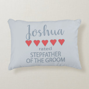 Cojín Decorativo Padrastro del Novio 5 Corazones para la Novia y Co