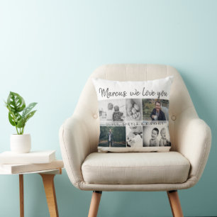 Cojín Decorativo Padre con hijos y Collage de fotos de papá de fami