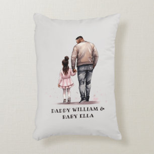 Cojín Decorativo Padre e hija negros personalizados (2)