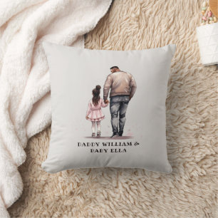 Cojín Decorativo Padre e hija negros personalizados (2)