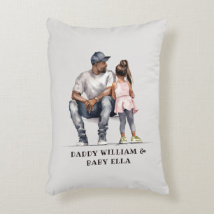 Cojín Decorativo Padre e hija negros personalizados (6)