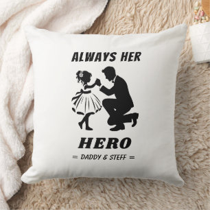 Cojín Decorativo Padre e hija - Siempre su héroe (2)