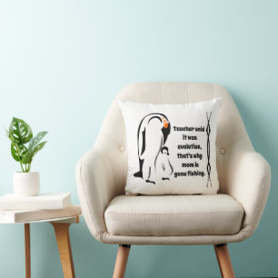 Cojín Decorativo Padre pingüino emperador de pie con hijo