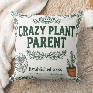 Cojín Decorativo Padre Planta Loco · Arte de Humor Botánico
