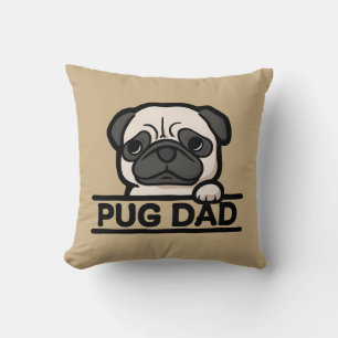 Cojín Decorativo PADRE PUG – Regalo divertido y lindo para amantes 