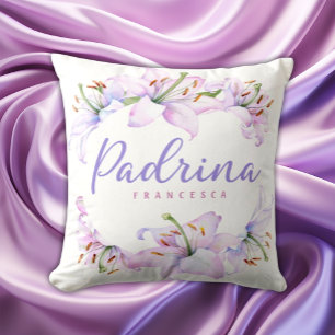 Cojín Decorativo Padrina Lillies - Regalo de Madrina Personalizada