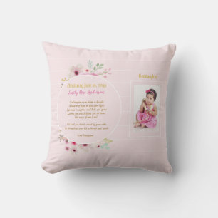 Cojín Decorativo Padrina POEM Christening FOTO Baptism Pink
