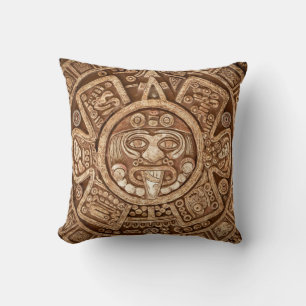 Cojín Decorativo Pagan tribal maya: Textura ornamental
