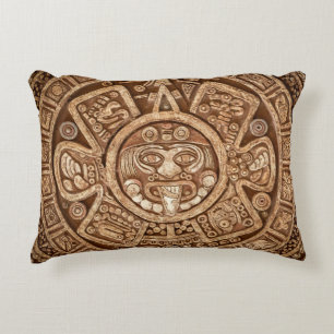 Cojín Decorativo Pagan tribal maya: Textura ornamental