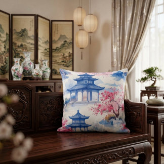 Cojín Decorativo Pagoda Azul