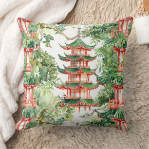 Cojín Decorativo Pagoda Soñadora Bosque Sabio Acuarela