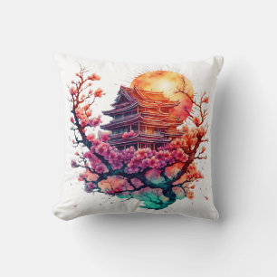 Cojín Decorativo Pagoda y flores