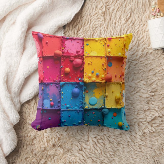 Cojín Decorativo Paint Block Throw Pillow (Manta)