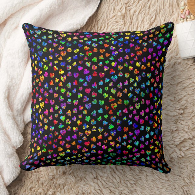 Cojín Decorativo Paint Splatter Hearts (Manta)