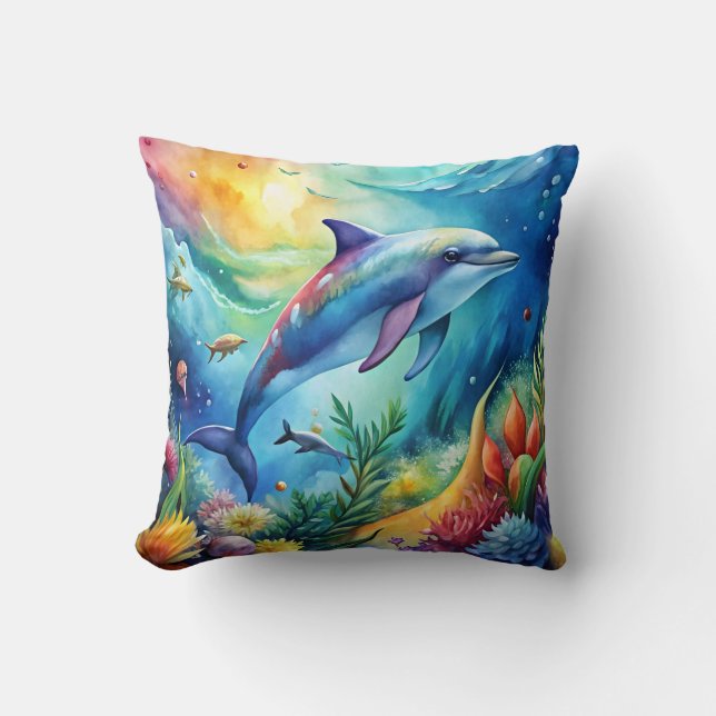Cojín Decorativo Painted Dolphin (Anverso)