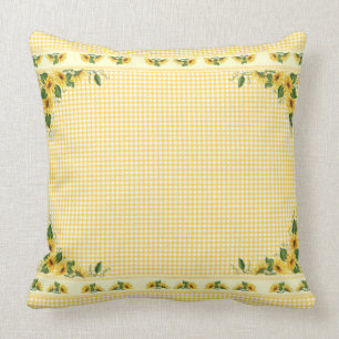 Cojín Decorativo País Amarillo Gingham Sunflower