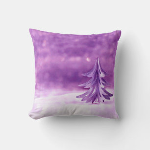 Cojín Decorativo País de las maravillas de Navidad morado